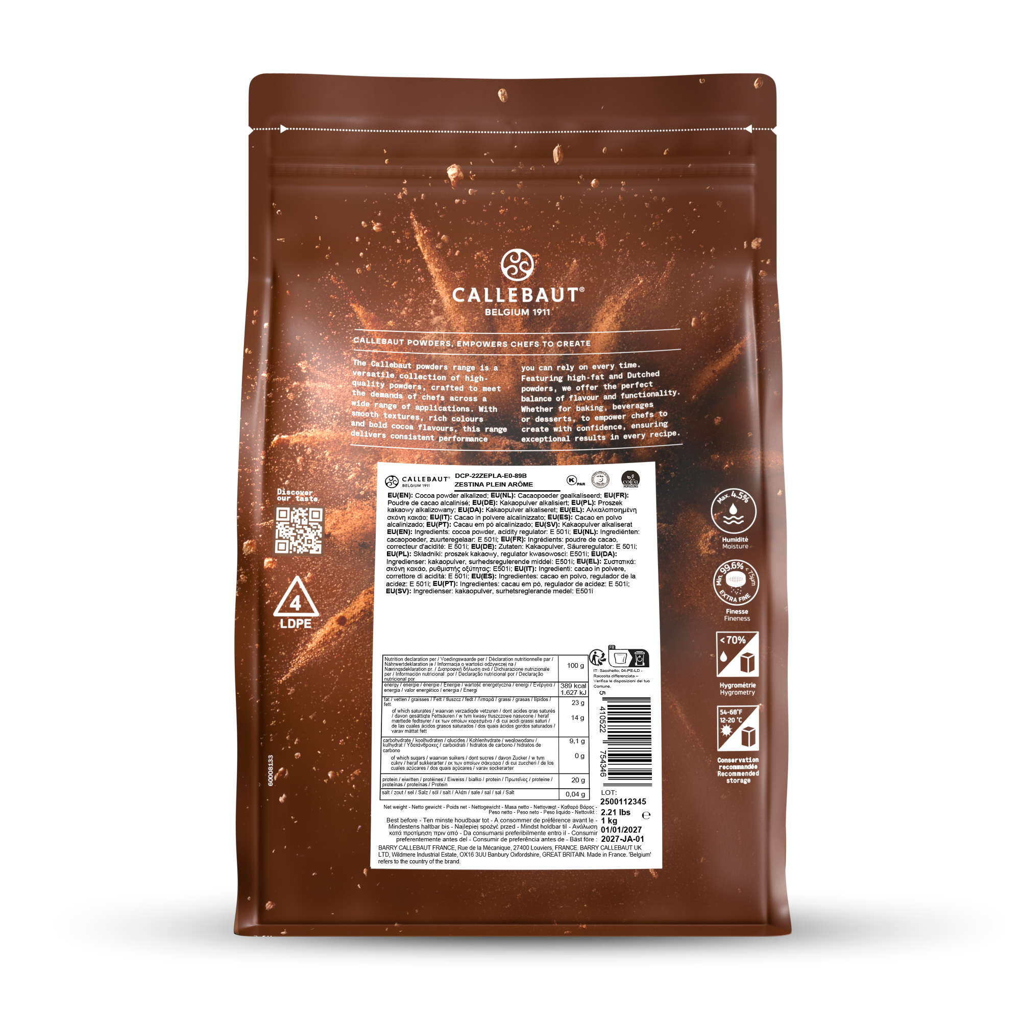 Callebaut Zestina Plein Ar&ocirc;me Kakaopulver, , small